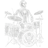 Franklin Pierce plays drums