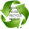 Three green recycling arrows illustration