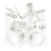 Calvin Coolidge plays drums