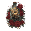 Navire en bouteille - Roses et liberté