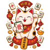 Cat Mahjong Lover Mahjong Player