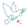 Dove of peace with flowers