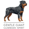 Art Low-Poly Rottweiler - Géant doux