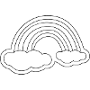 Minimalistischer Regenbogen auf Wolken