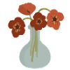 Red Poppy Vase Floral