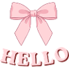 Pinkes Hello mit Schleifenband