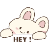 Cuddly Bunny Hey – Cute Cartoon Message