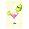 Neon Lemonade Cocktail Cartoon