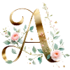 Letter A Gold und Rosen – Blumeninitial
