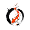 Zen Koi Ink Circle
