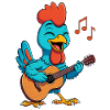 Chicken Playing Guitar