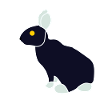 Minimalist Blue Black Rabbit