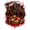 Grim Reaper with Skull Mountain