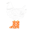 Striped Chicken in Orange Boots