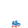 Rooster on roller skates