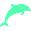 Glowing Dolphin Silhouette