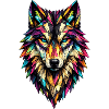 Farbgeometrischer Wolf