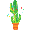 Cute Comic Cactus Green