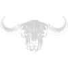 Buffalo Skull Monochrome Crest