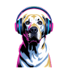 Labrador avec casque