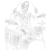 James Buchanan plays drums