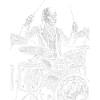 John Quincy Adams plays drums