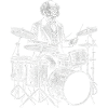 Martin Van Buren plays drums