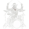 Theodore Roosevelt plays drums