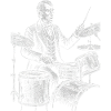 William Henry Harrison plays drums