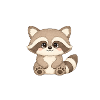 Cuddly raccoon illustration