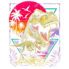 Neon Dino Tropics Sunrise