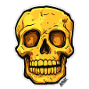 Sunlit Skull Cartoon: Bold Yellow Skull