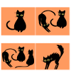 Vier Katzen Panels mit Spruch Fear