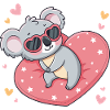 Koala Love on Pink Heart