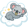 Dreamy Koala on Pacifier Cloud