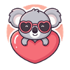 Koalaherz und rosa Brille