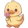Chick with flower