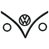 Volkswagen VW Bulli Front Outline Embroidery Black