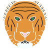Orange Minimalist Tiger