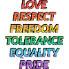 Gay pride values in rainbow colours