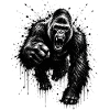 Dark Gorilla Spray Print