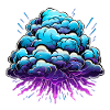Blue Cloud Pop Neon Burst