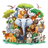 Tierische Waldtiere Collage