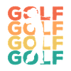 Rainbow Golf Swing Silhouette