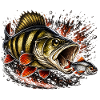 Explosives Barsch-Raubtierfisch-Design