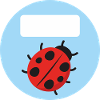 School Stickers Round - Ladybug - Blue