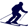 Skier Silhouette Midnight Blue