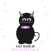 Charme chatte pailleté avec collier violet