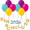 Bunte Ballons Einschulung