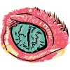 Pink Eye in Pop Art Style